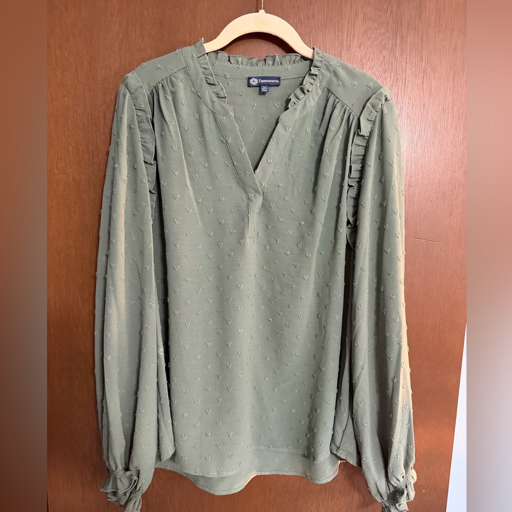 Democracy Olive Textured Blouse
